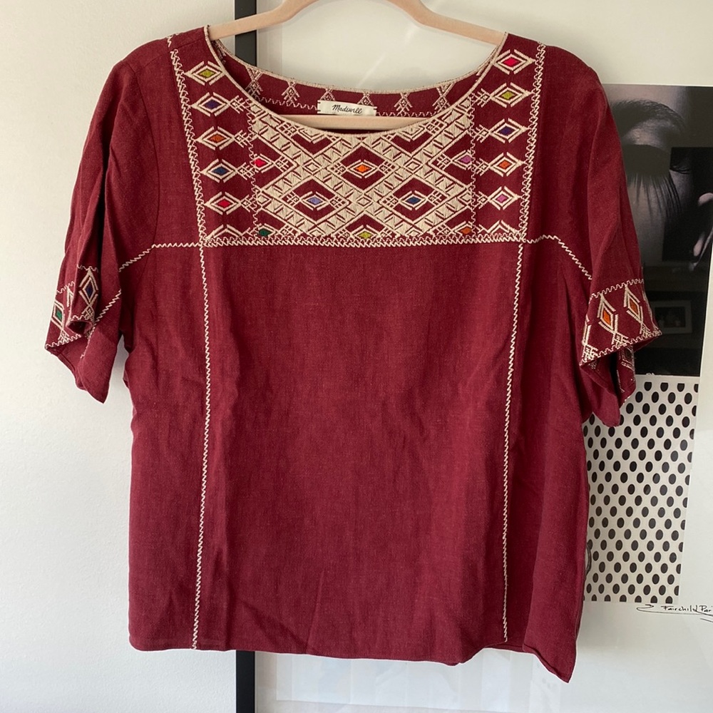 Madewell Top. Size L. Color Burgundy